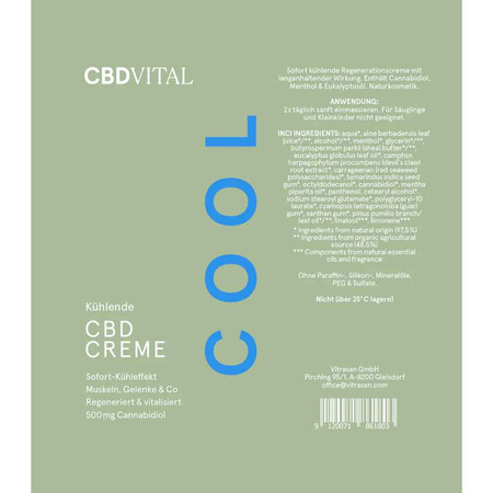 CBD Vital - Chłodzący krem CBD - Balsam CBD z 500mg CBD - 120ml